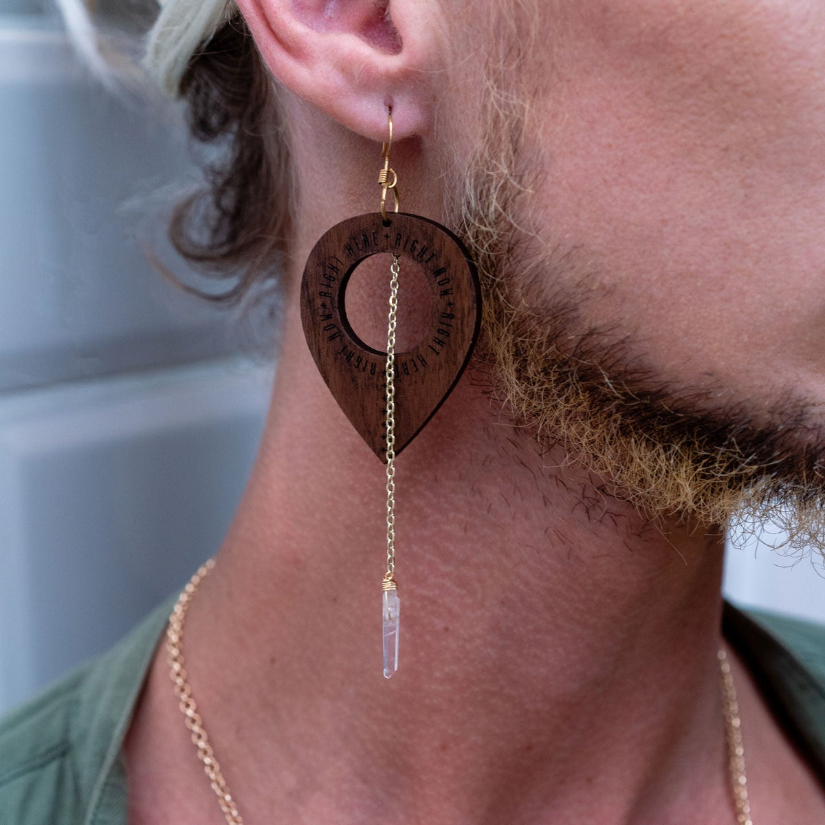 Wooden earrings store for guys