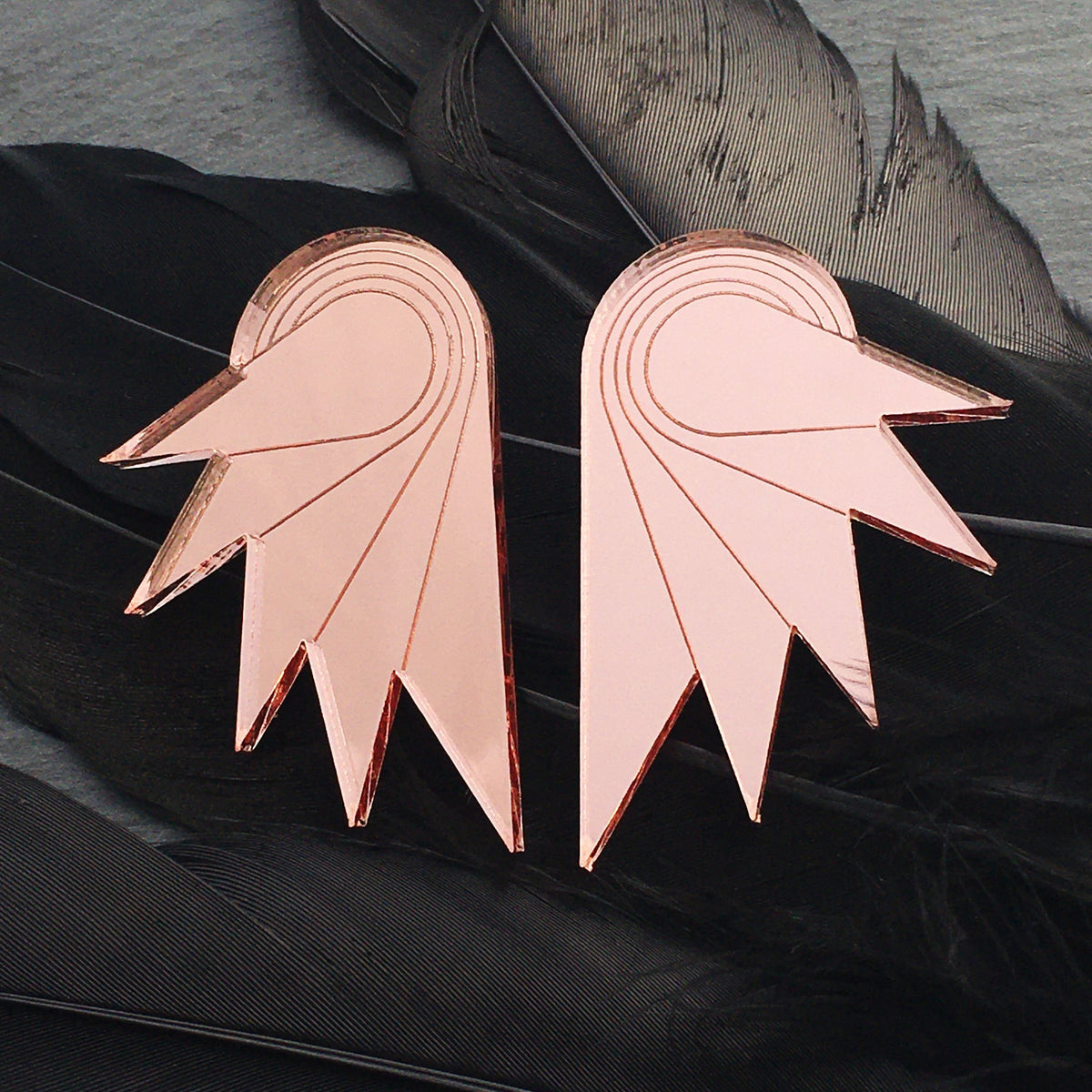 Rose gold art deco on sale earrings