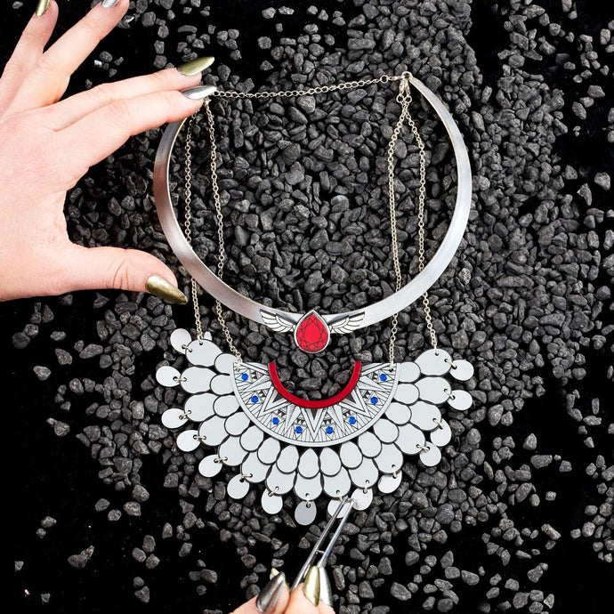 SINGLE CLEOPATRA NECKLACE | Ruby and Silver