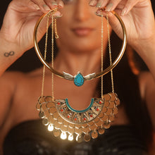 Load image into Gallery viewer, CLEOPATRA STACKABLE 3 IN 1 NECKLACE | Teal and Gold