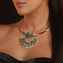 Load image into Gallery viewer, CLEOPATRA STACKABLE 3 IN 1 NECKLACE | Teal and Gold