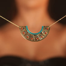 Load image into Gallery viewer, CLEOPATRA STACKABLE 3 IN 1 NECKLACE | Teal and Gold