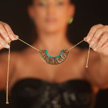 Load image into Gallery viewer, CLEOPATRA STACKABLE 3 IN 1 NECKLACE | Teal and Gold