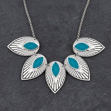 Load image into Gallery viewer, THE ATHENA I Teal and Silver Art Deco Collar Necklace