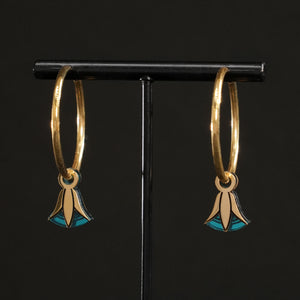 CLEOPATRA LOTUS CHARMED HOOPS | Gold