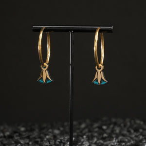 CLEOPATRA LOTUS CHARMED HOOPS | Gold