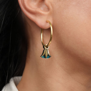 CLEOPATRA LOTUS CHARMED HOOPS | Gold