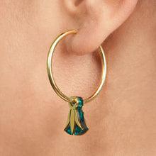 Load image into Gallery viewer, CLEOPATRA LOTUS CHARMED HOOPS | Gold