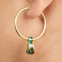 Load image into Gallery viewer, CLEOPATRA LOTUS CHARMED HOOPS | Gold