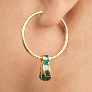 CLEOPATRA LOTUS CHARMED HOOPS | Gold