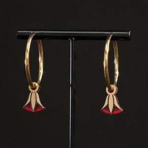 CLEOPATRA LOTUS CHARMED HOOPS | Gold