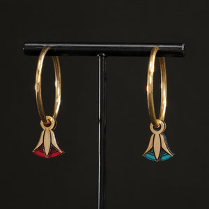 CLEOPATRA LOTUS CHARMED HOOPS | Gold