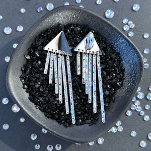 ICY CHIMES Silver Clip-on + Studs Earrings