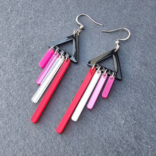 Load image into Gallery viewer, LESBIAN SAPPHY CHIMETTES | Lesbian flag earrings
