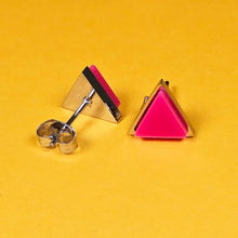 Load image into Gallery viewer, PINK TRIANGLE STUDS