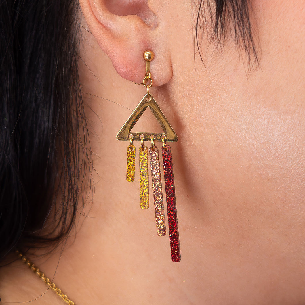 SPICY CHIMETTES Gold Clip-on + Hook Earrings