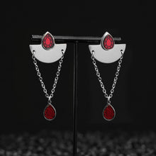 Load image into Gallery viewer, CLEOPATRA SMALL STACKABLE DANGLES | Silver with Ruby, Amethyst or Emerald gems