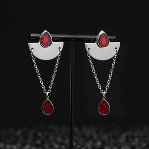 CLEOPATRA SMALL STACKABLE DANGLES | Silver with Ruby, Amethyst or Emerald gems