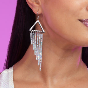 ICY CHIMES Silver Hook Earrings