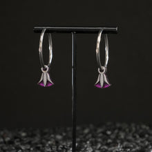 Load image into Gallery viewer, CLEOPATRA LOTUS CHARMED HOOPS | Silver