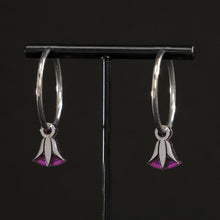 Load image into Gallery viewer, CLEOPATRA LOTUS CHARMED HOOPS | Silver