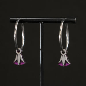 CLEOPATRA LOTUS CHARMED HOOPS | Silver