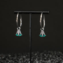 Load image into Gallery viewer, CLEOPATRA LOTUS CHARMED HOOPS | Silver