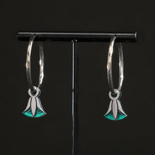 Load image into Gallery viewer, CLEOPATRA LOTUS CHARMED HOOPS | Silver