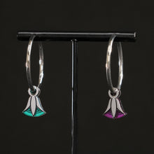 Load image into Gallery viewer, CLEOPATRA LOTUS CHARMED HOOPS | Silver