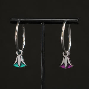 CLEOPATRA LOTUS CHARMED HOOPS | Silver