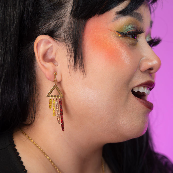 SPICY CHIMETTES Gold Clip-on + Hook Earrings
